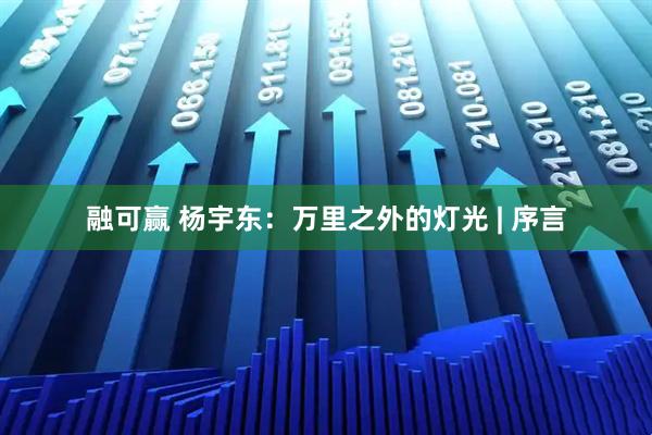 融可赢 杨宇东：万里之外的灯光 | 序言